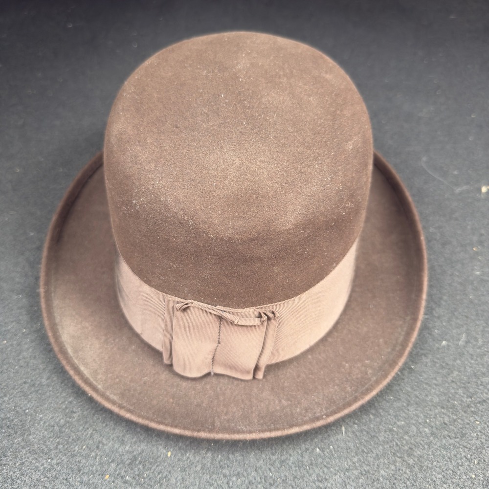 Vintage Knox Madison Avenue Premier Fedora Hat Brown Size 7 1/8 Long Oval